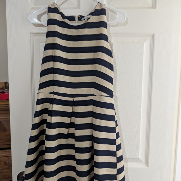 The Clothing Company Navy and Cream Striped Dress - Picture 1 of 4